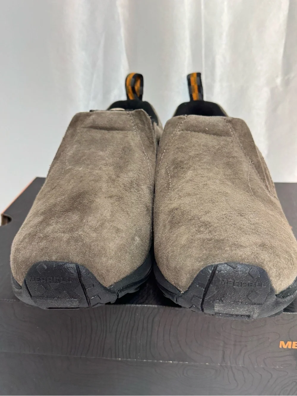 Merrell Jungle Moc Men’s Slip-On Shoes Gunsmoke Brown Suede- New In Box